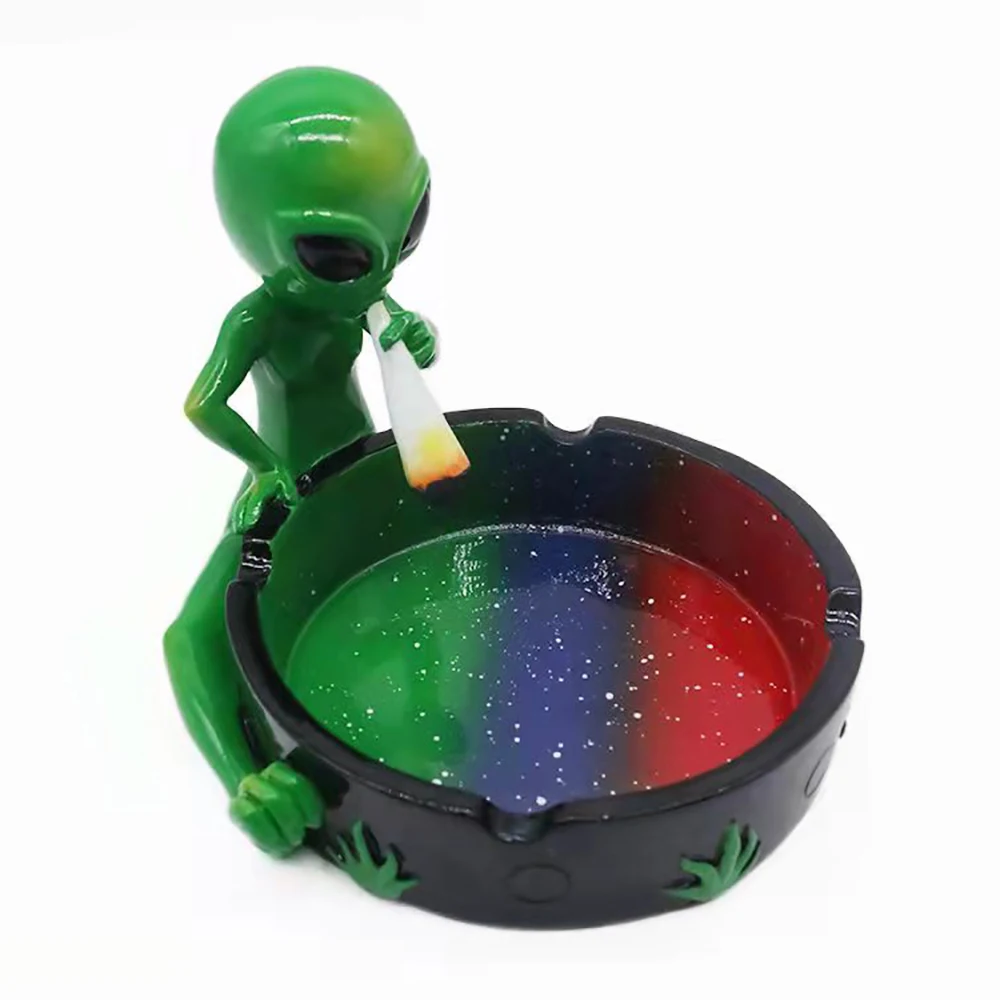 New Design Custom Alien Cigar Ashtray Smokeless Resin Ashtray  Eco Friendly Alien Herbal Resin Ashtray