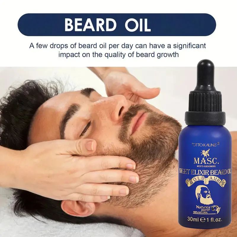 Professional Manufacturing 100% Natural Bread Growth Beard Oil Men With Gold Amber