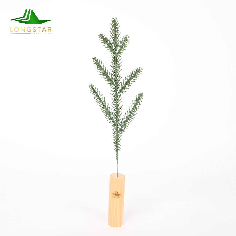 artificial multi heads pine branches Wedding home wall Christmas decoration pine needles cones green day plants