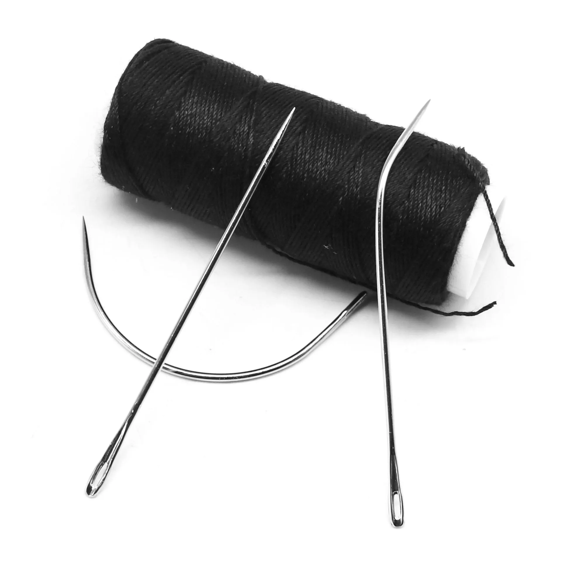 1 Rolls Hair Weaving Threads With 3 pcs C J I Mix Curved Needles Wig Making Tools Sewing Thread  For Hair Extension Tool