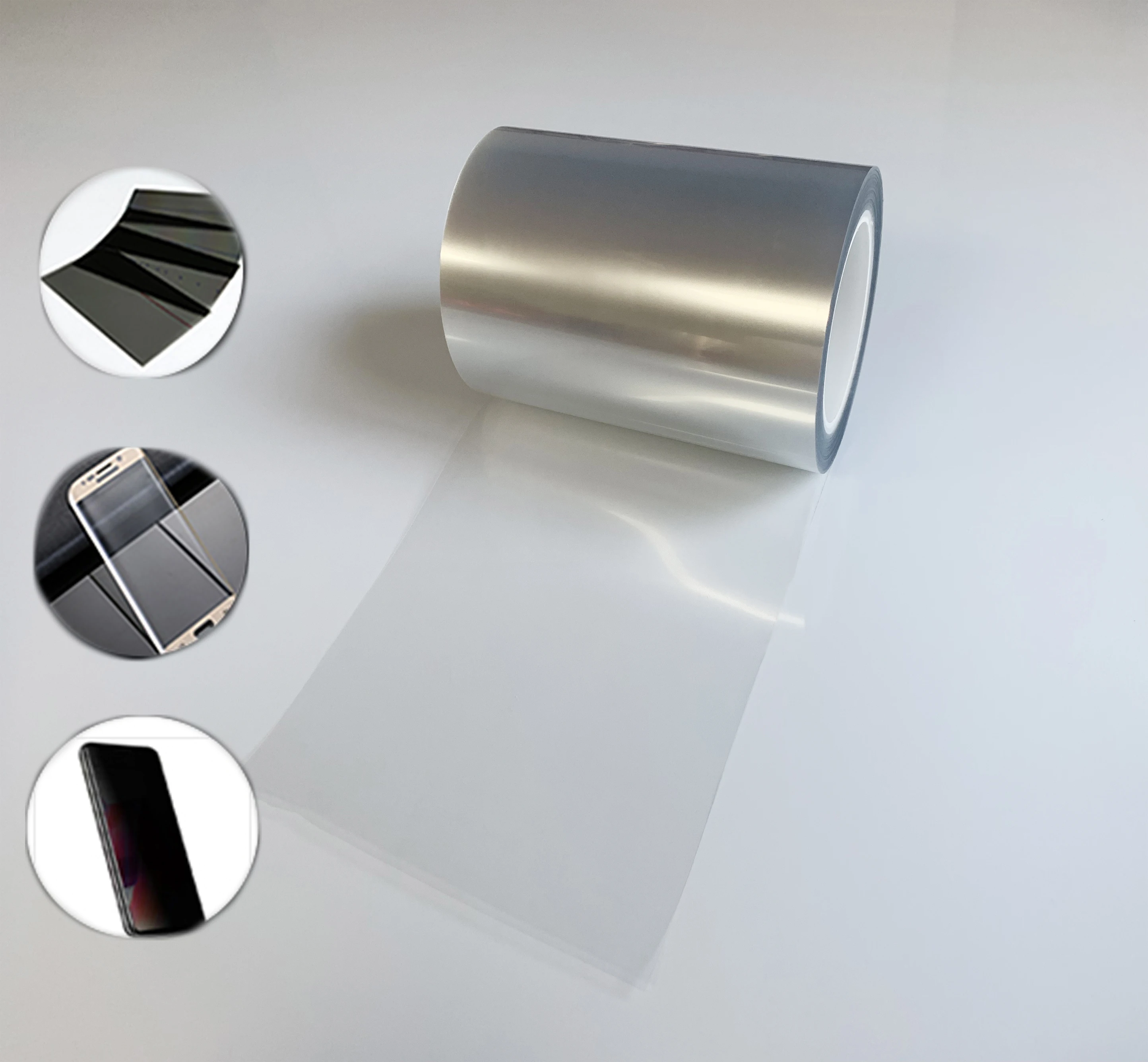 55mic PET films Electronic display surface protection pet roll film