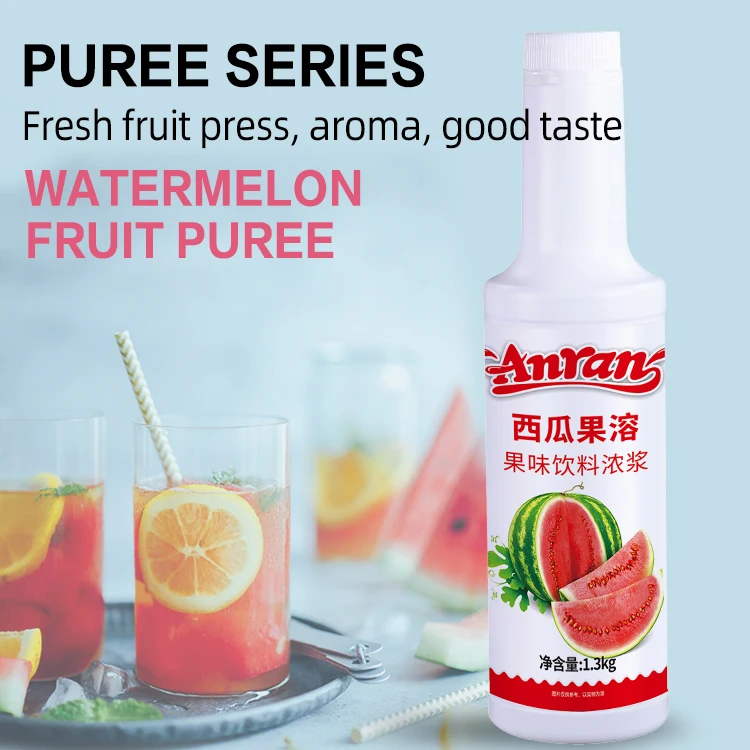 popular fruit smoothie all-purpose Watermelon syrup 1.3kg concentrated watermelon flavor beverage puree fruit