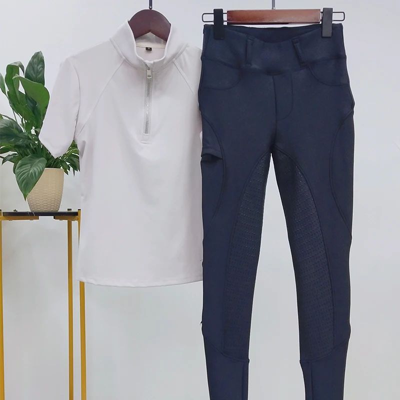 1pcs of Shipping Compression Short Sleeve Shirts Equestrian Base Layer Riding Tshirt Equestrian Clothing Manufacturers