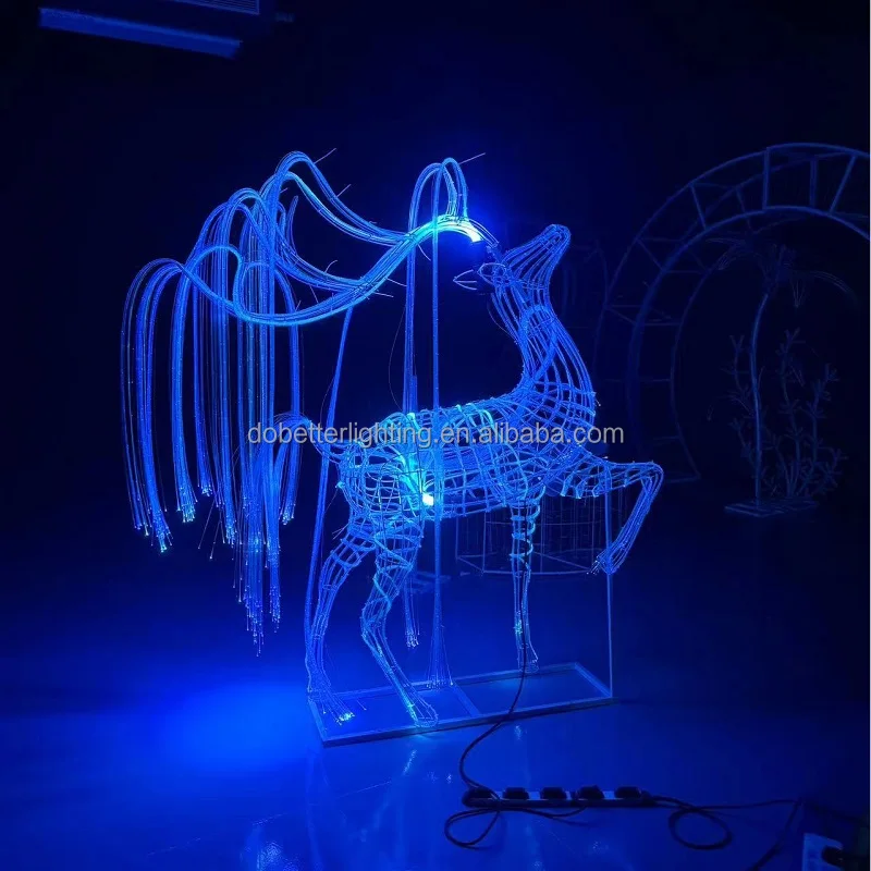 Christmas lighting optical fiber Sika deer lighting 3D motif  light  Manufacturers direct sales outdoor  park/Commercial Plaza