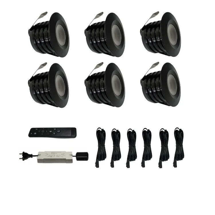 DC12V Aluminum Recessed Outdoor Lighting Warm White Mini Recessed Downlights Set Ceiling Lighting