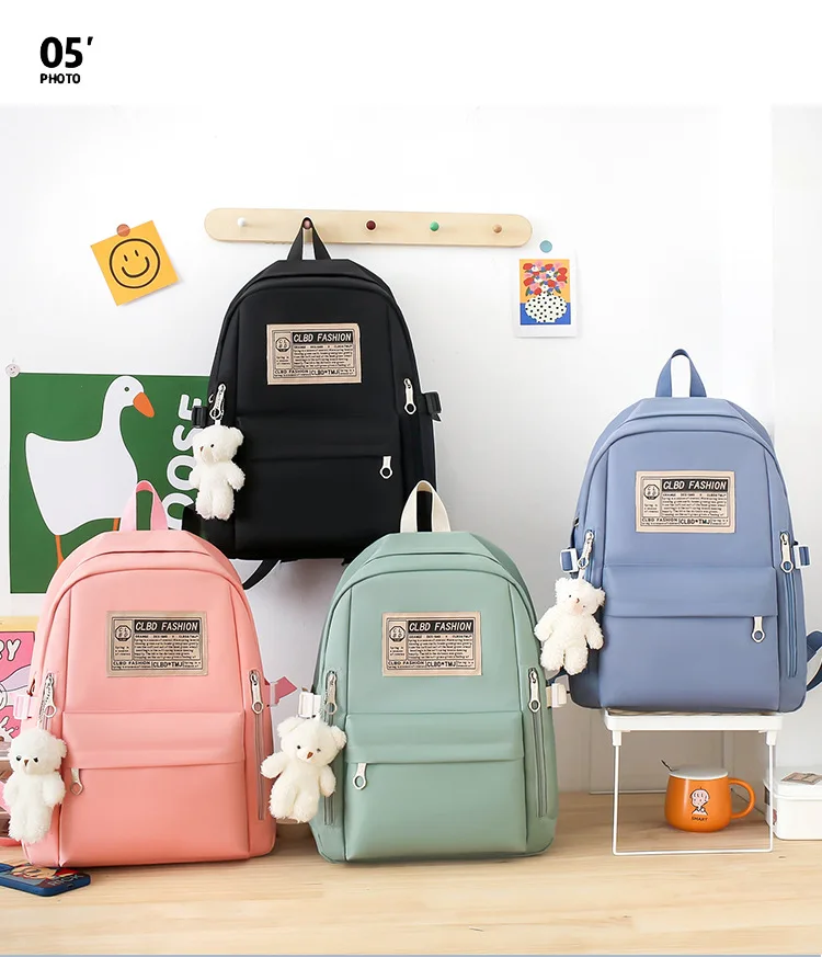 2023, 4 в 1, повседневный тканевый рюкзак для девочек