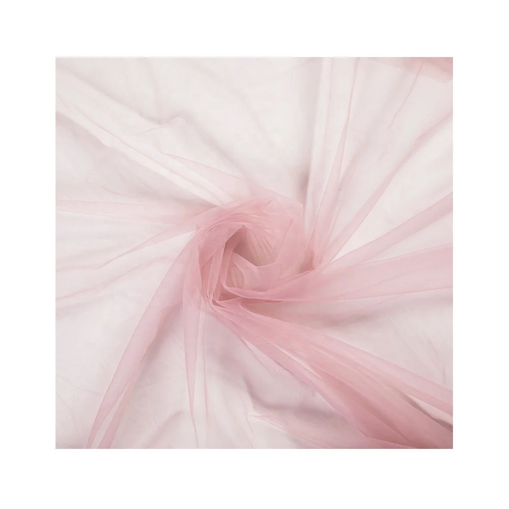 Fancy In Stock Soft Knitted 100% Nylon Transparent Tulle Fabric For Wedding Dress