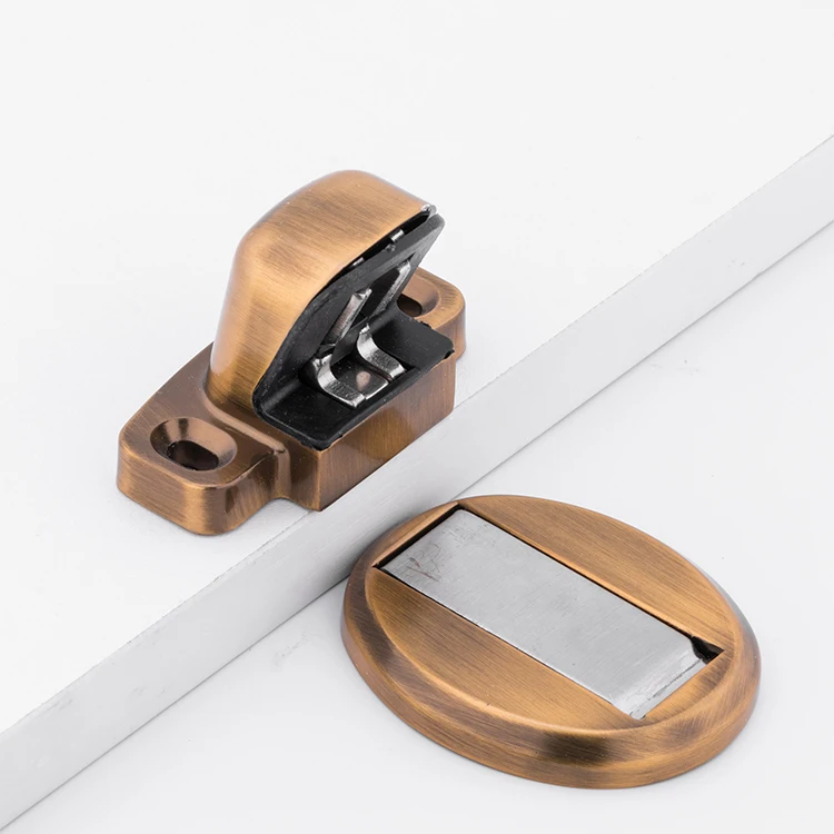 GUIDE Topes De Puerta Para Piso Strong Magnetic Door Stop Holder Zinc Alloy Round Floor Mount Hidden Door Stopper