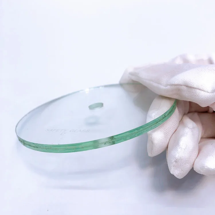 pressure gauge of sight glass laminated safety glass with hole