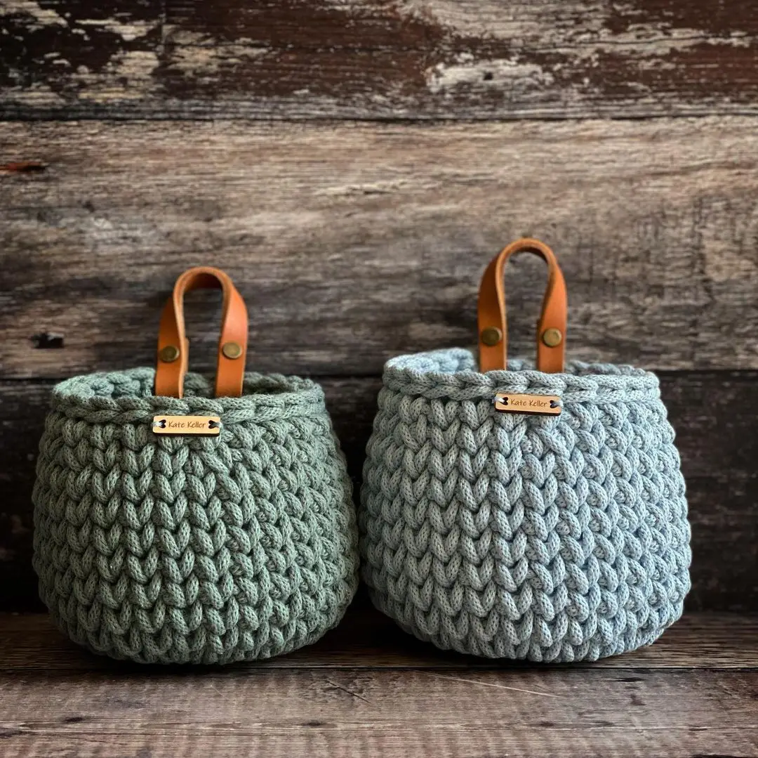New design style 100% eco-friendly foldable cotton storage baskets