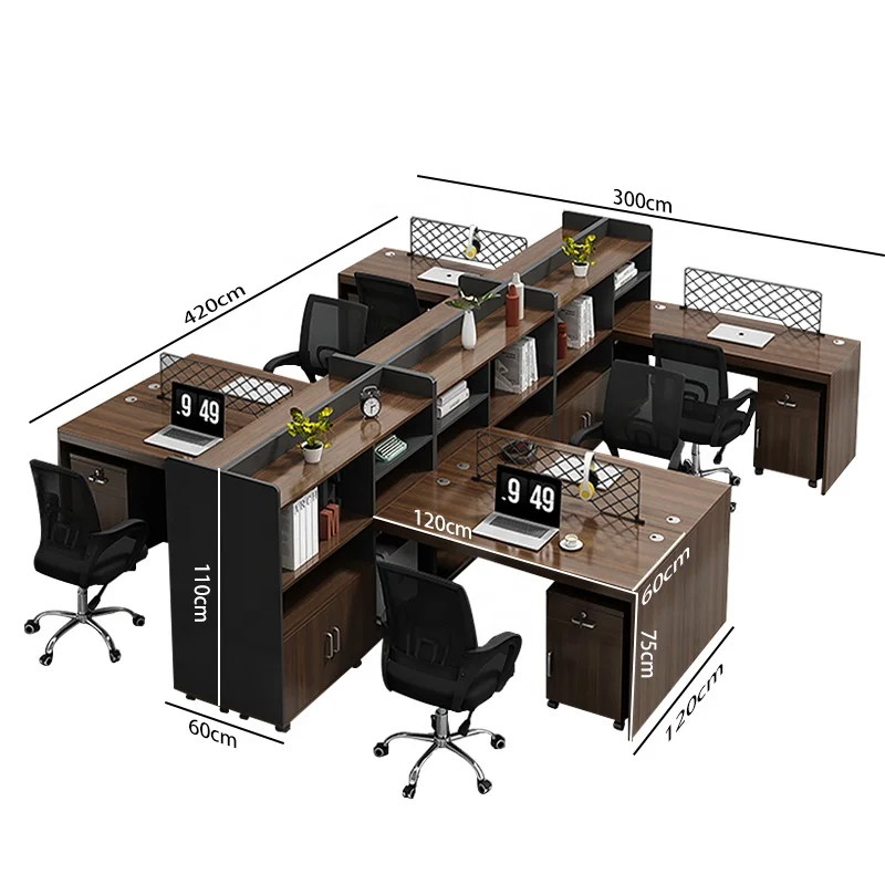 Modular Office desk Furniture Cubicles L Shaped Table Two Person Workstation Desk