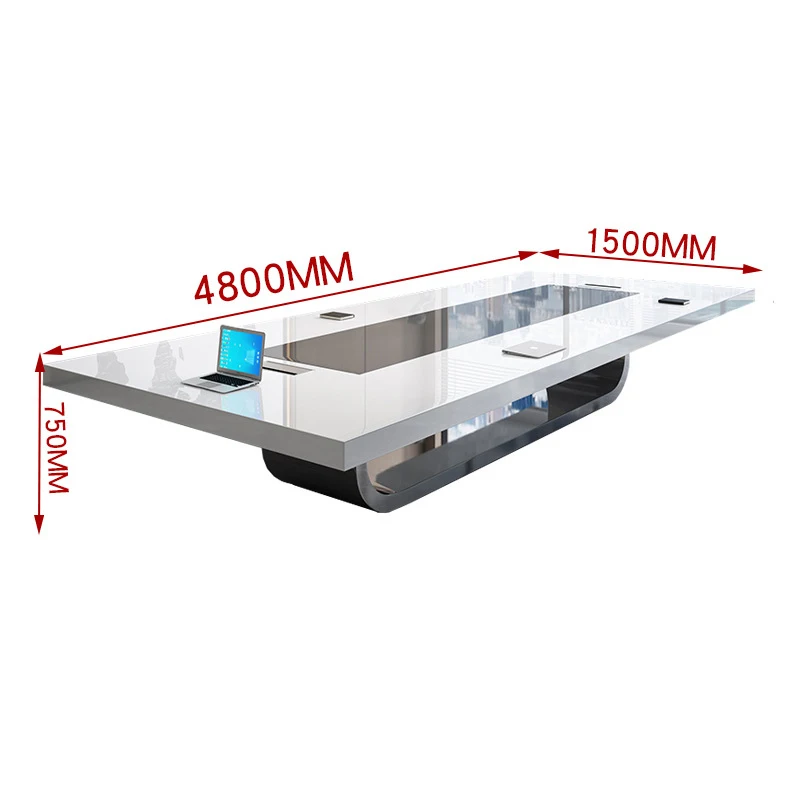 Conference Table Price Paint Baking Veneer Microphone White Conference Table With Stainless Steel Metal Leg