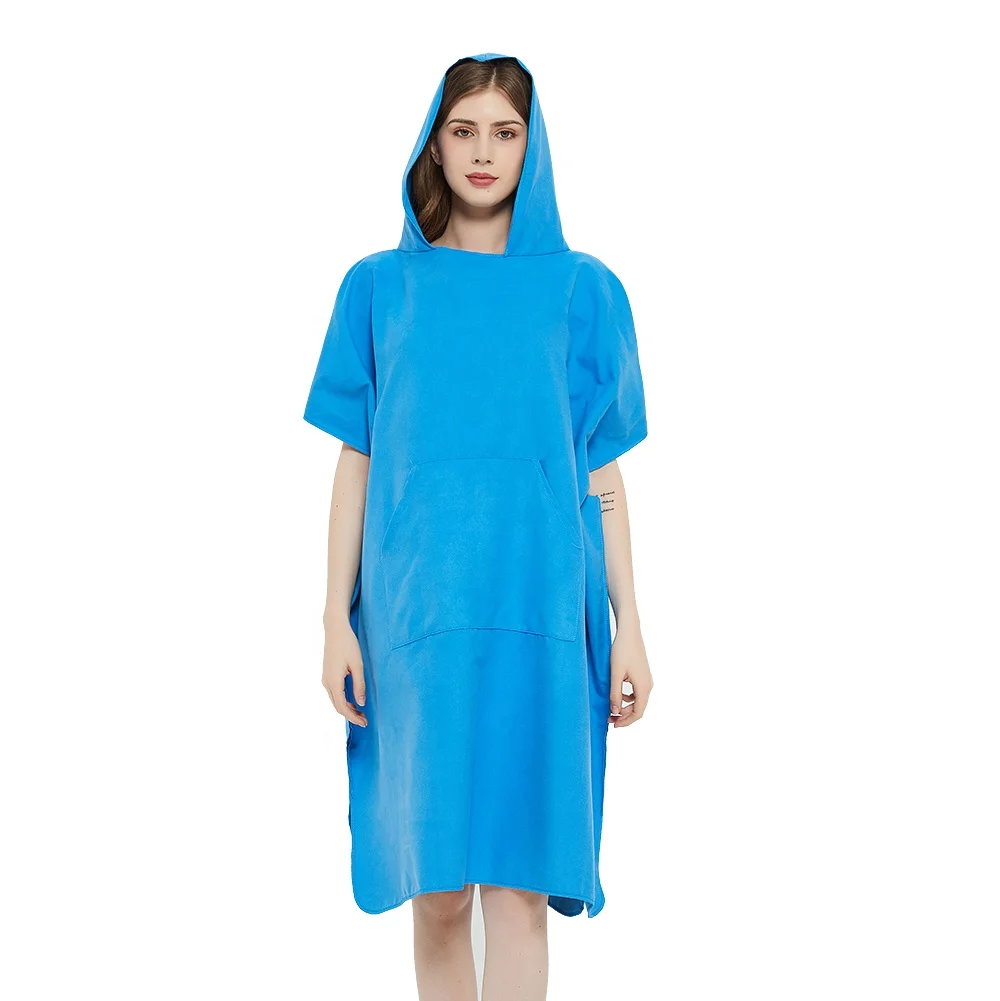 New Design Beach Poncho with Pocket Surf Poncho Towel Microfiber Towel Surf Poncho For Adults