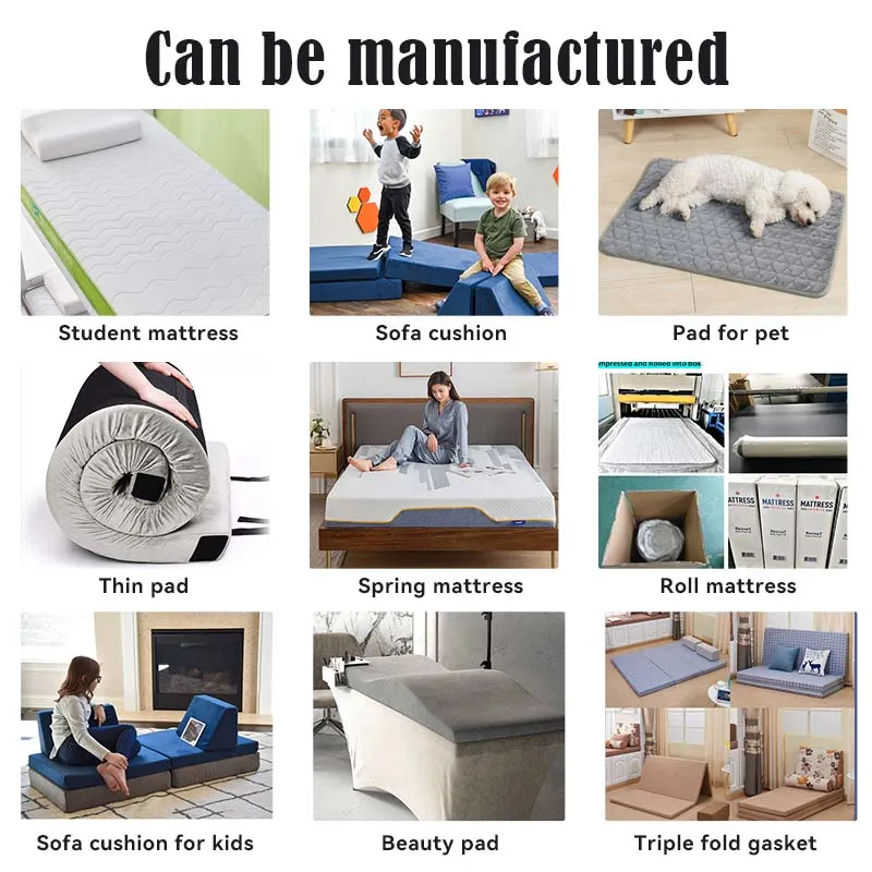 Factory Direct Sale custom high quality Memory Foam Mattress Topper king queen size Hotel camping sleeping inflatable in a box