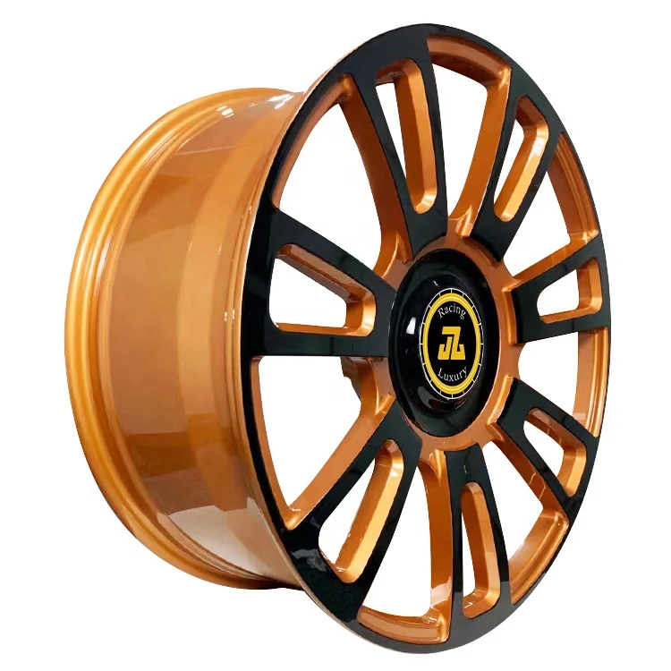 Jiangzao Golden Finish Passenger Car Wheels Forged Alloy Car Wheel Rim 18 19 20 21 22 inch 5x112 5x120 5x130 6x139.7