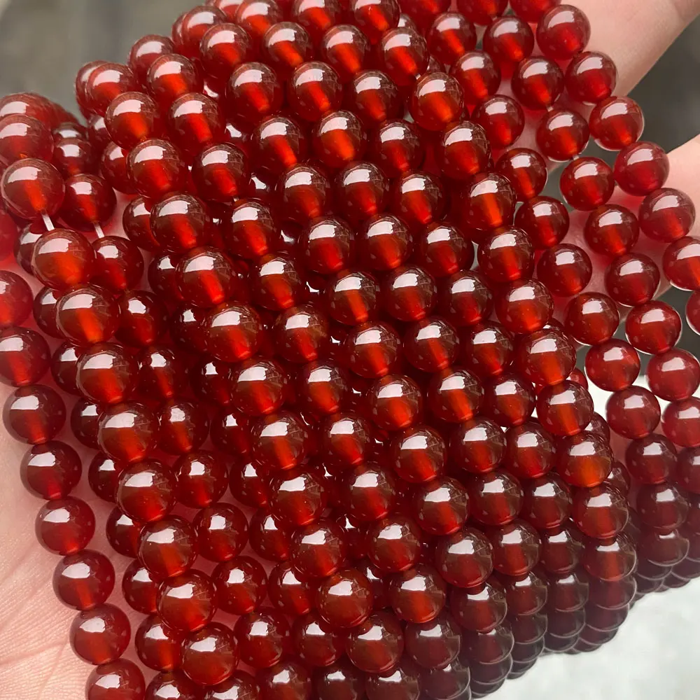 Wholesale Carnelian Beads 4mm 6mm 8mm 10mm 12mm Round Grade 7A Natural Red Agate Carnelian Stone Loose Beads