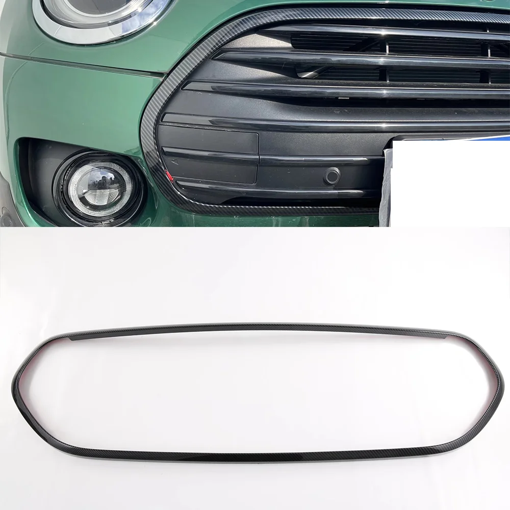 Car Body Kit Upgrade Auto Carbon Fiber Pattern Front Machine Cover Lip Protector Grille Trim For MINI F54 Clubman Cooper 2022
