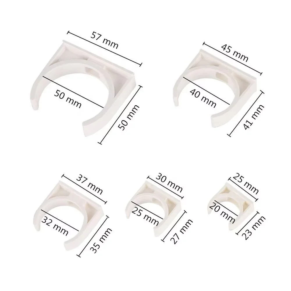 20 25 32 40 50mm Plastic PVC Pipe Clip Garden Water Hose Pipe Holder U Lock Tube Fixed Clamp