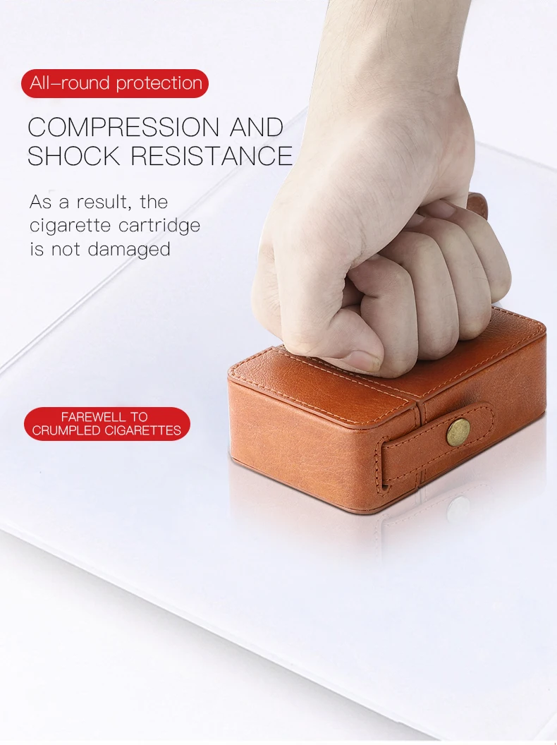 
Smoking Accessories OEM Portable Travel Outdoor Humidor Case Cigar Holder Storage Box Faux Leather Cigarette Box Gift Set 