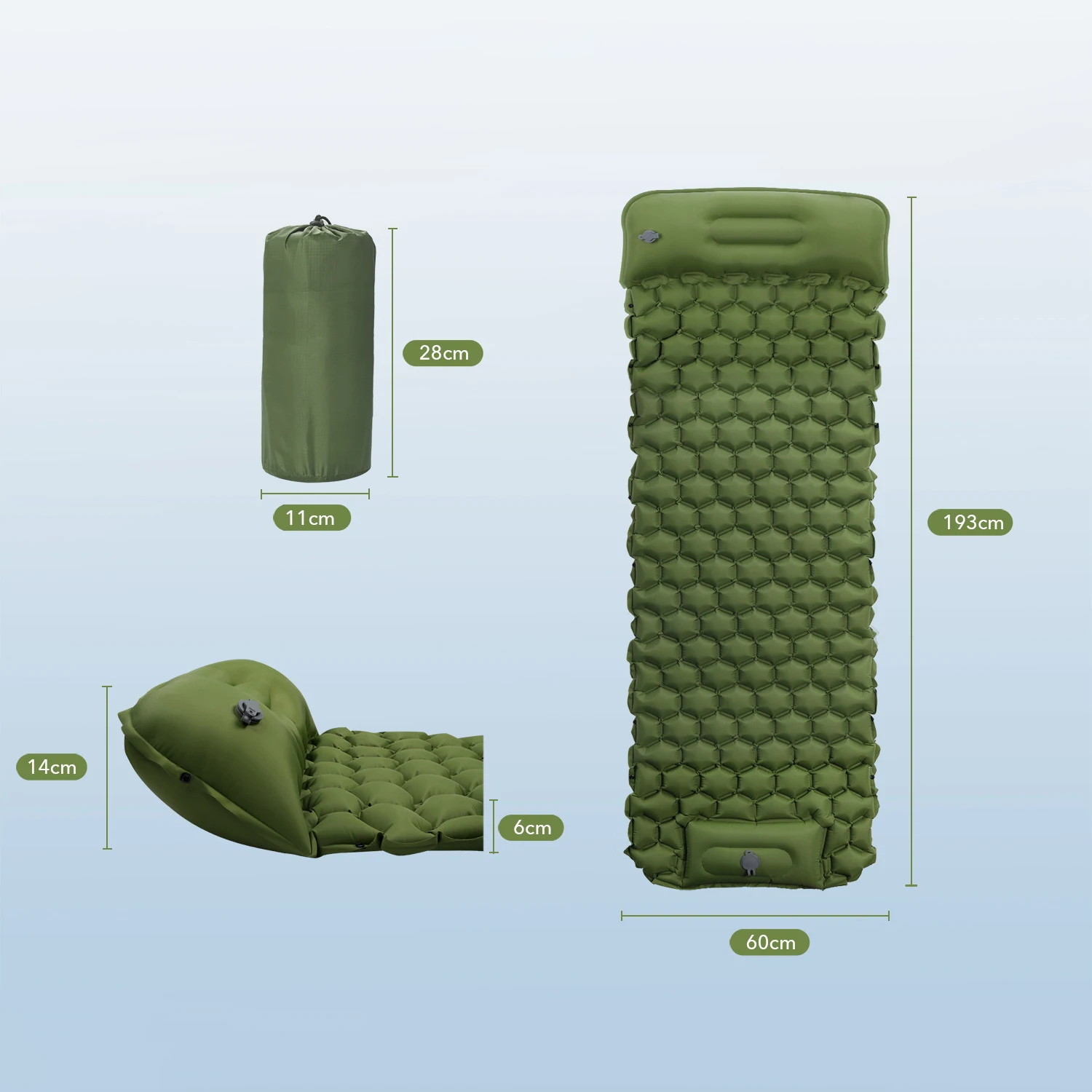 Sleeping Pad Ultralight TPU Compact Lightweight self-inflating Air Mattress Camping Inflatable Sleeping Pad for Camping