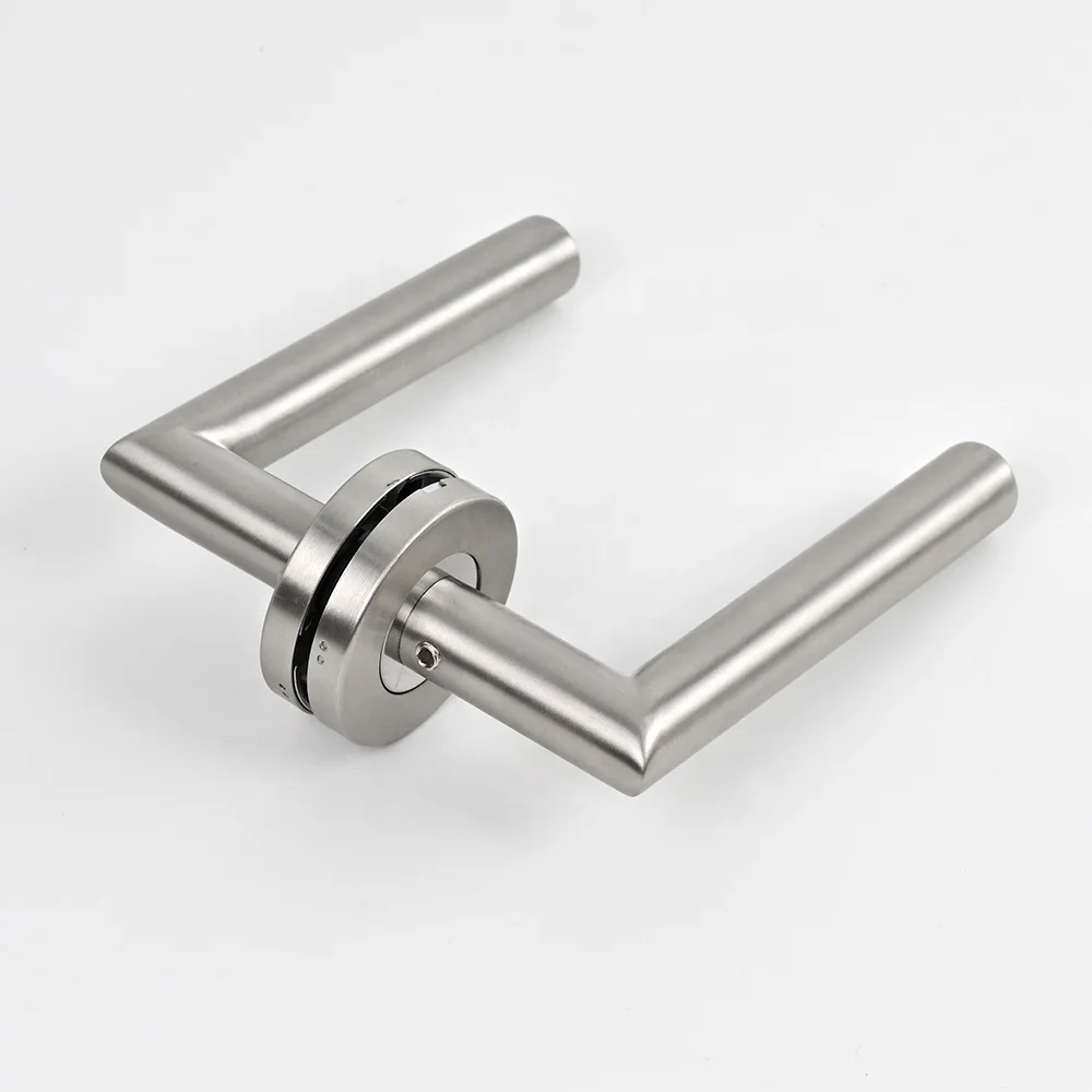 SS Door Handle /European L shape door handle rosette/stainless steel entry interior lever door handle