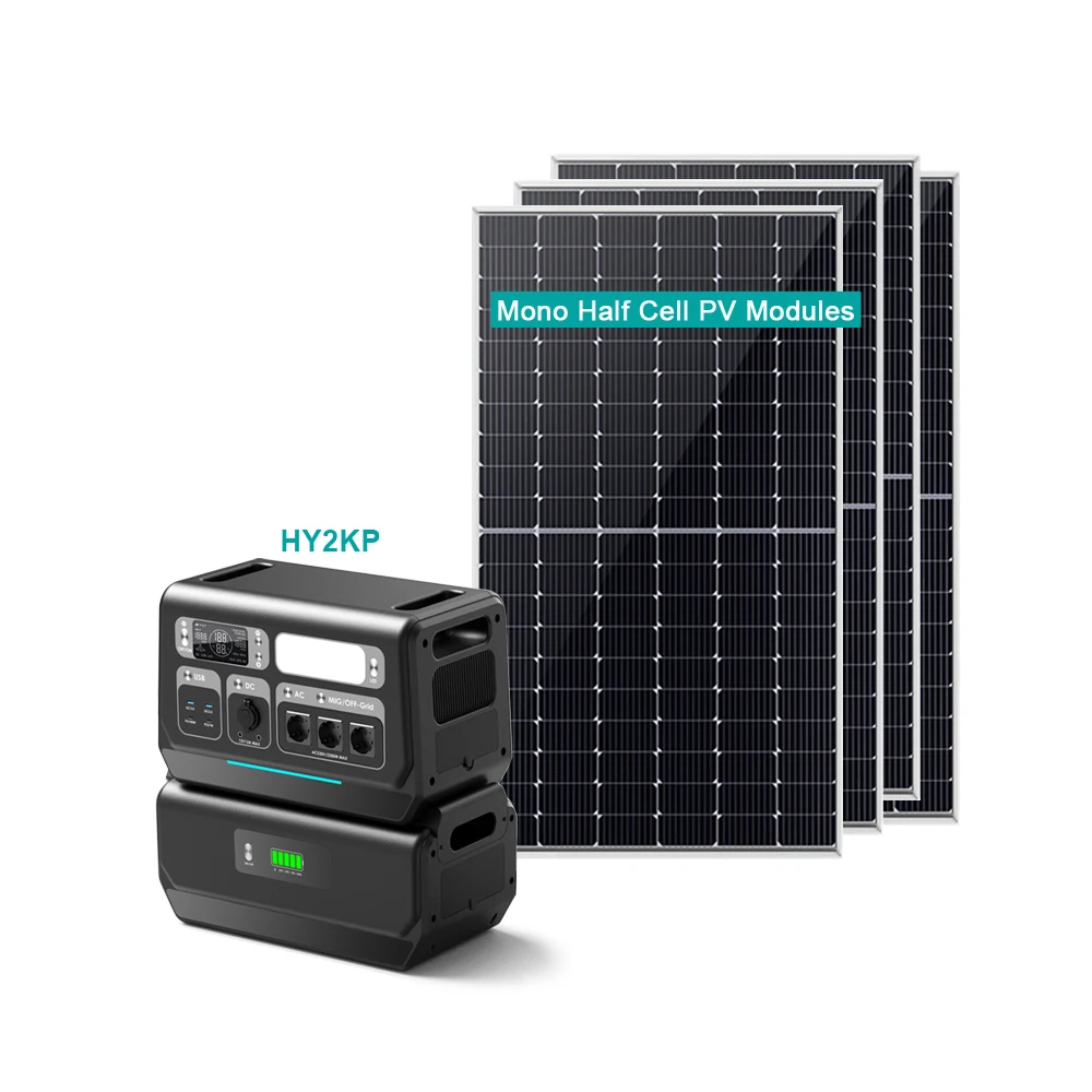 2KW Solar Energy Storage System inbuilt Microinverter and LiFePO4 Compact Power Plant with Black Half Cells PV for Balcony Use