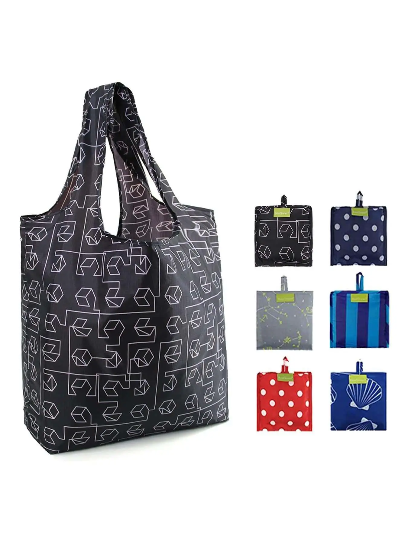 Foldable Reusable gift tote bag foldable, polyester grocery shopping Folding Recycling bags Washable Polyester bags/