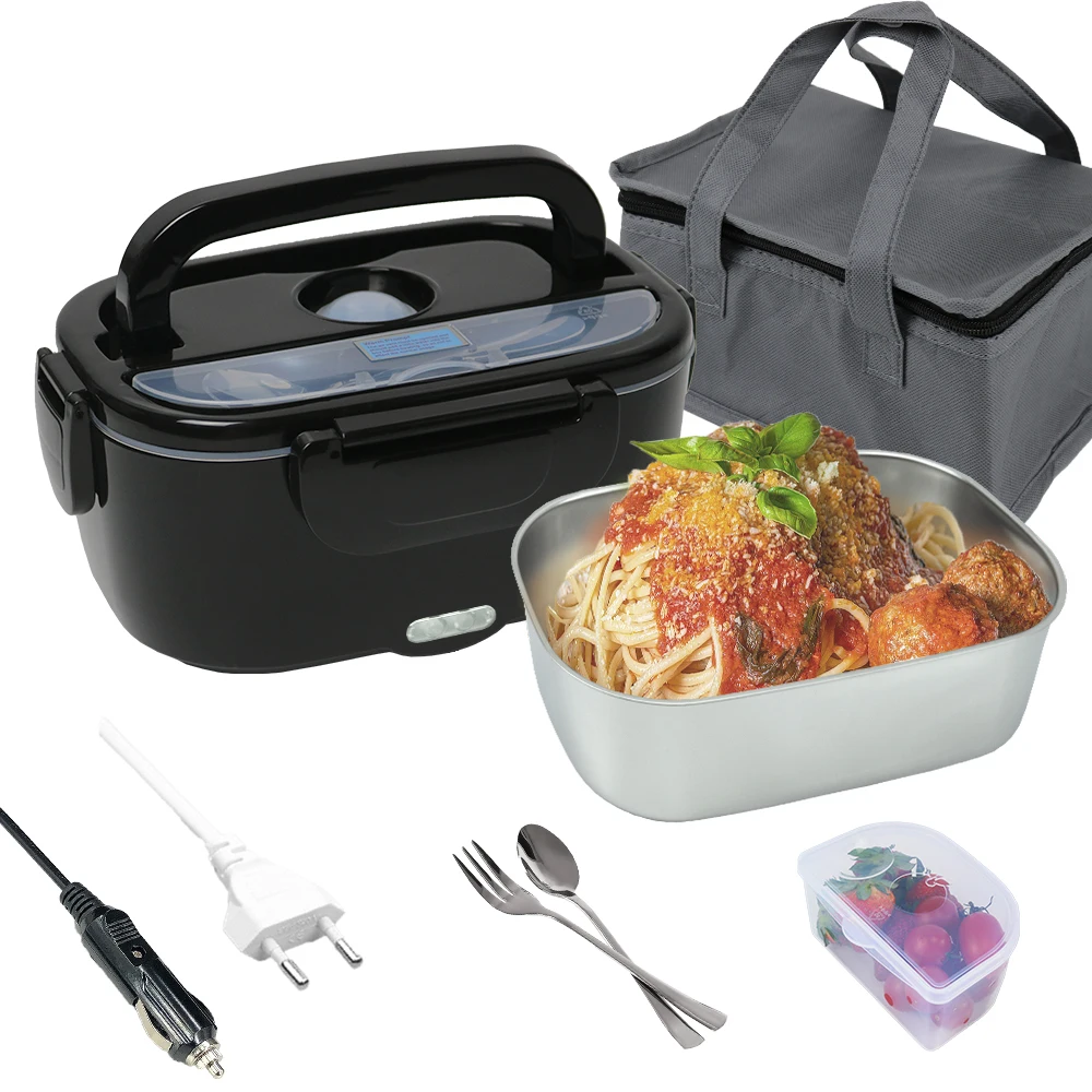 2 in 1 dual use  Portable Heated Electric Lunch Boxes Food Warmer Electric Lunch Box with Carrying Bag