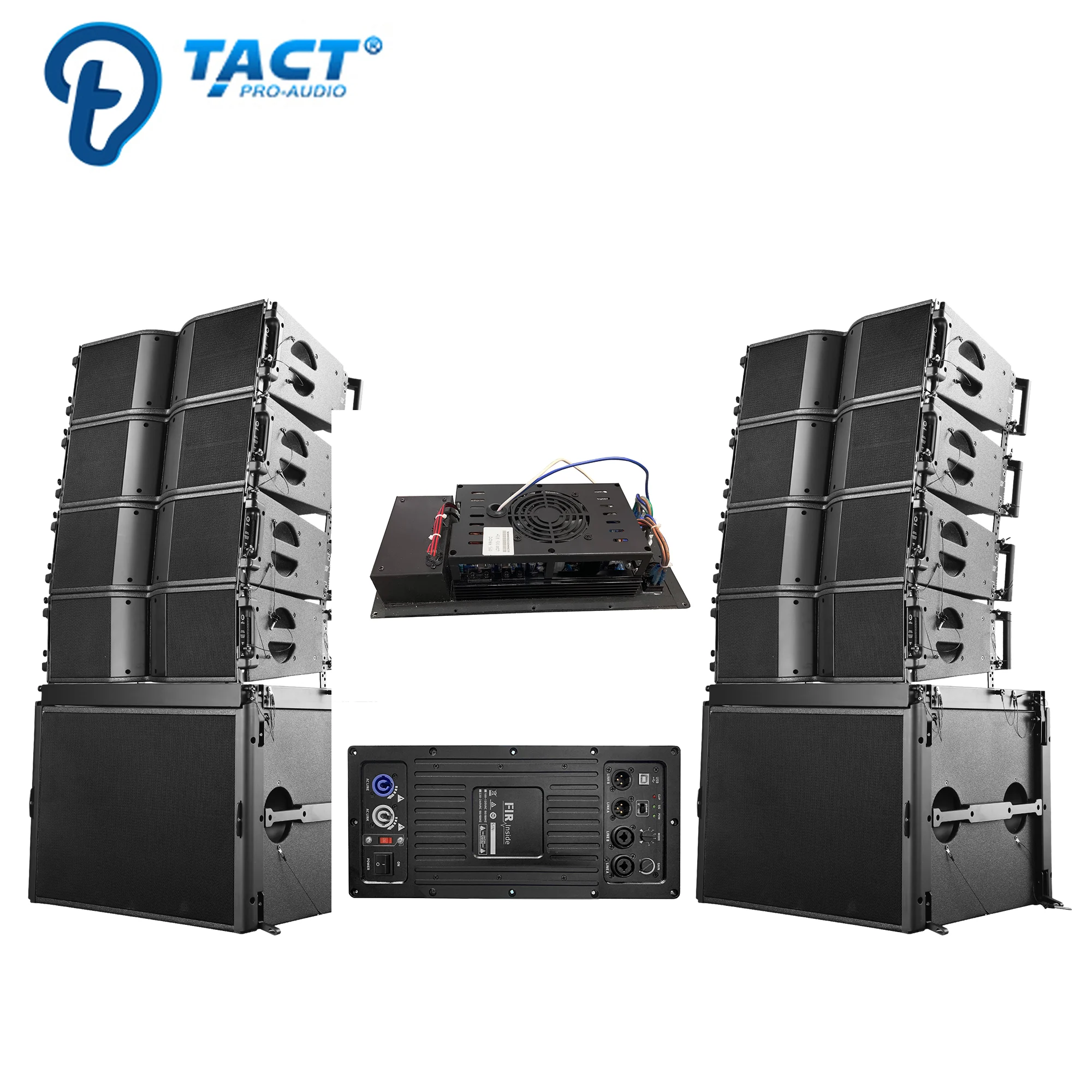 professional audio dual 8 inch dj equipment active line array speakers