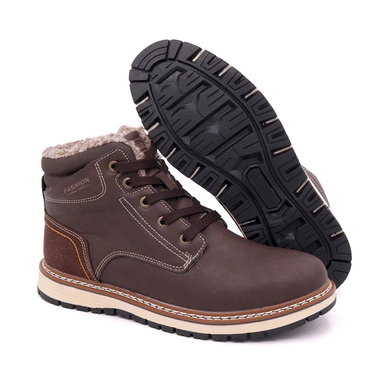
Wholesale men winter snow boots PU Leather winter boots for men 