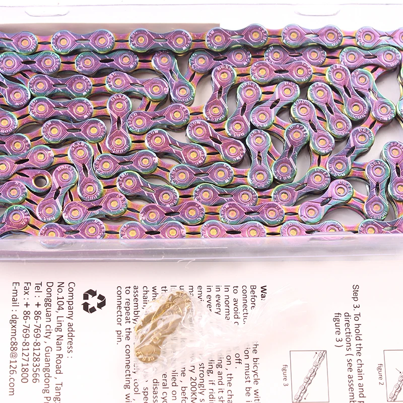 
SUMC Bicycle Chain 116 Links 10 speed EL Chains 10/20/30S Mountain with missing link for M6000 M610 M780 Rainbow 