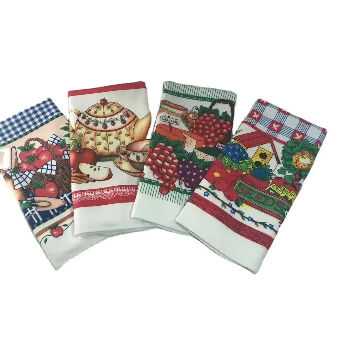 China manufacture cheap promotion kitchen gift microfiber custom design full color digital print tea towel
