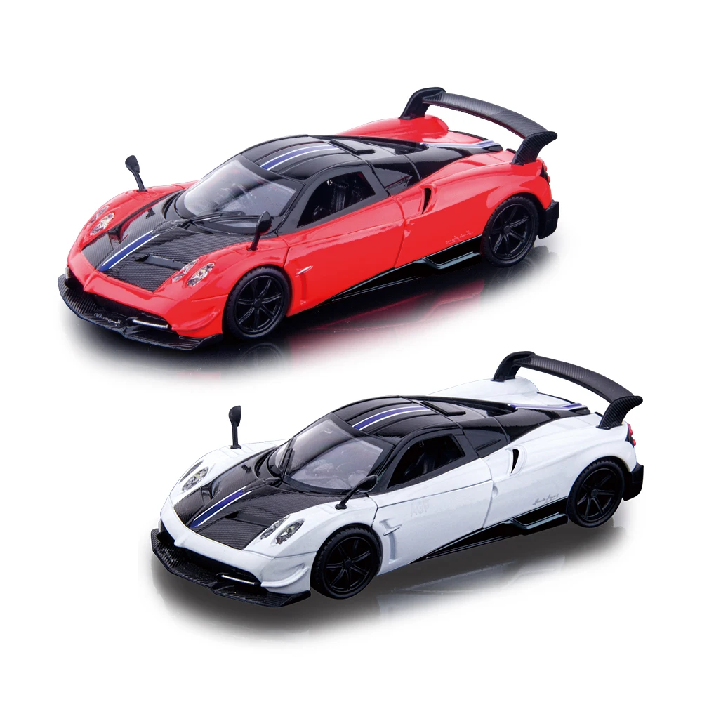 1:30 Die-cast Pull Back Model Alloy Toy Car with Light and Sound Pagani HuayraBC with Openable Door