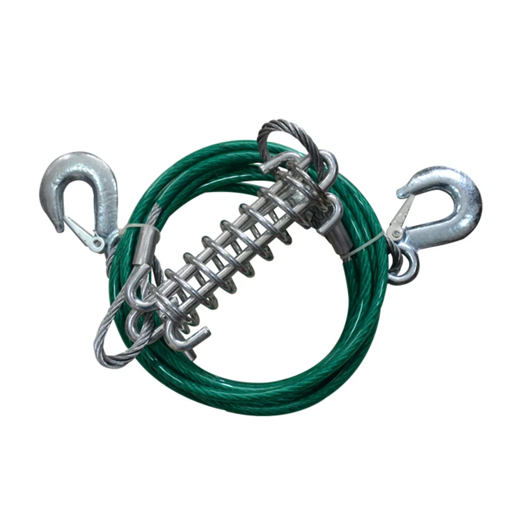 Cheap Recovery Trailer Steel Car Towing Rope Strap With 2 Safety Hooks