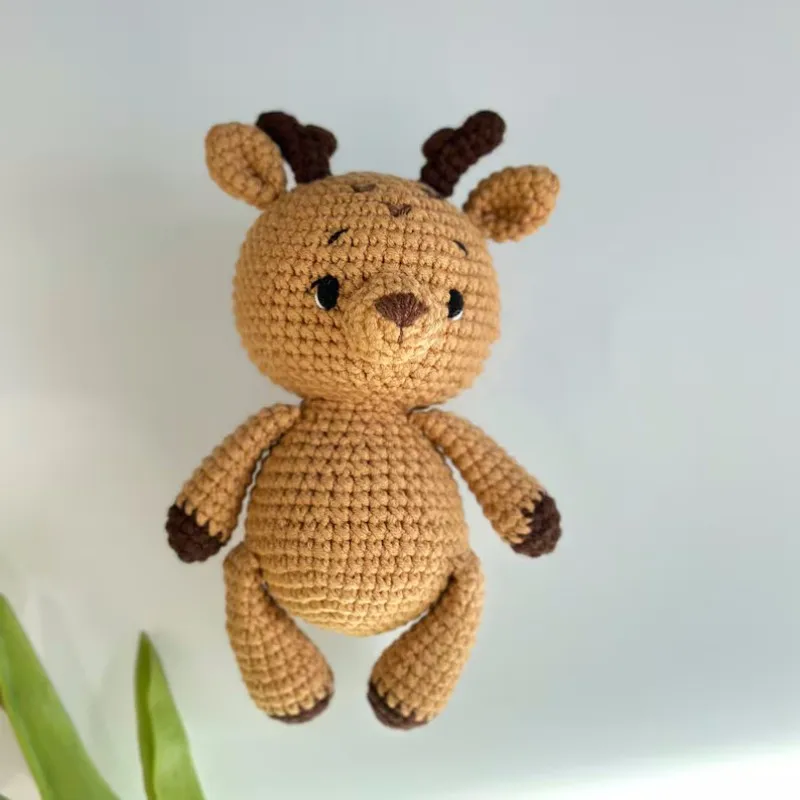 100% Handmade Kawaii DIY Manual Soft Baby Toys Crochet Plush Toy Animal Knit Bear Bunny  Deer Crochet Toys
