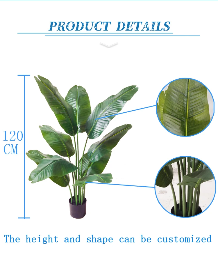 Decorative Small Potted Plant Fake Realistic Real Touch Tree Plastic Artificial Banana