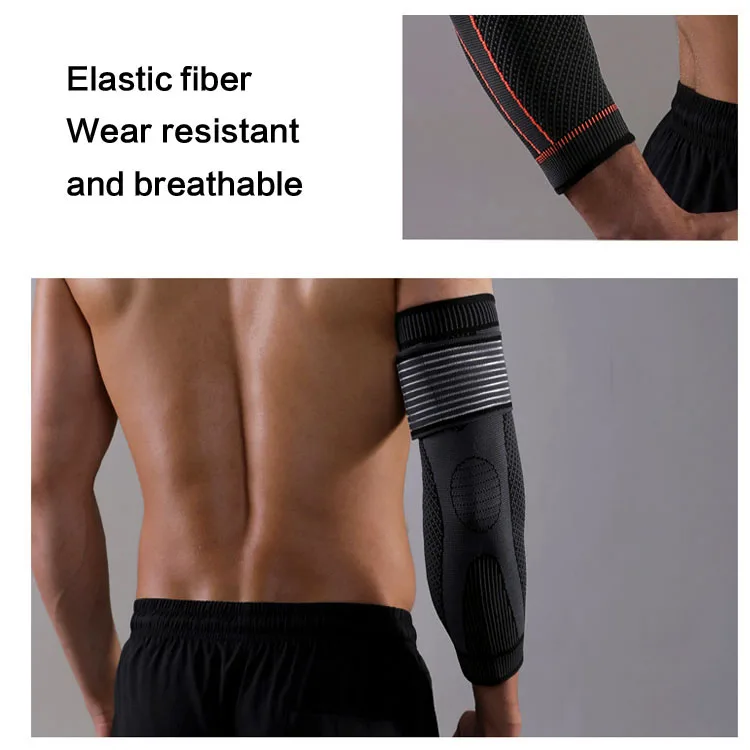 Fitness, Boxing, Weightlifting, Cycling, Long Line Design, Pressure Knitted Anti slip Elbow protection
