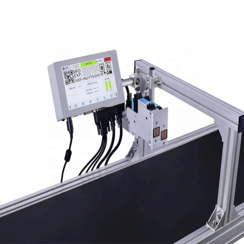 TIJ digital logo date batch number printing machine twin jet nozzle 25.4mm print height online inkjet printer