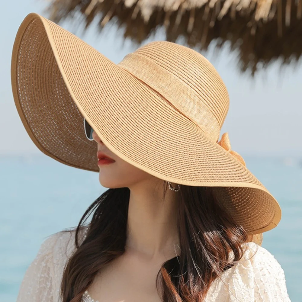 FREE SAMPLE women summer ladies foldable wide brim floppy beach sun straw sun hats for women summer ladies