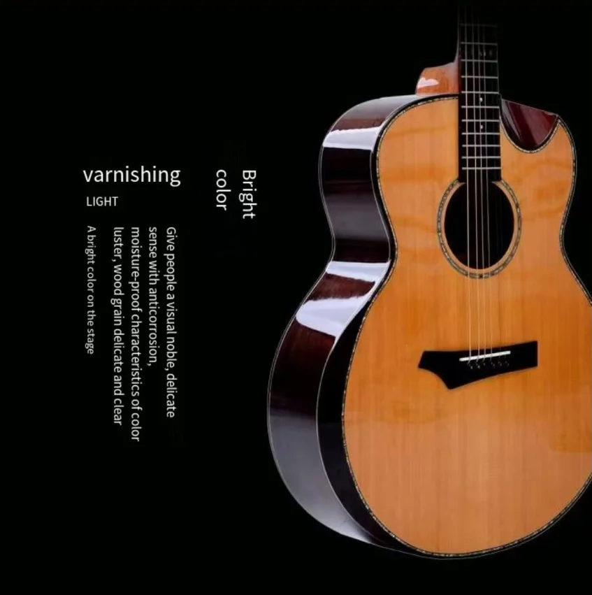 GeakeS-600 41-дюймовая твердая акустическая бас-гитара высокого качества из розового дерева красного недорогая электрическая укулеле специального дизайна