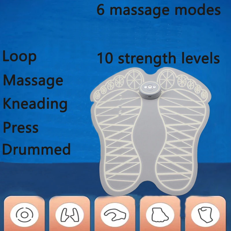 Color Box EMS Mini Hand Held Power Electric USB Low Frequency Vibrating Body Leg Foot Massager Grey OEM Logo ABS PU K05 Durable