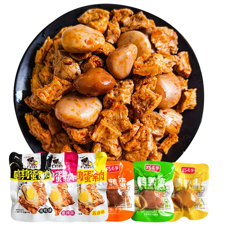Factory Wholesale Healthy Exotic Snacks Instant Quail Egg Vegetarian Meat Snacks