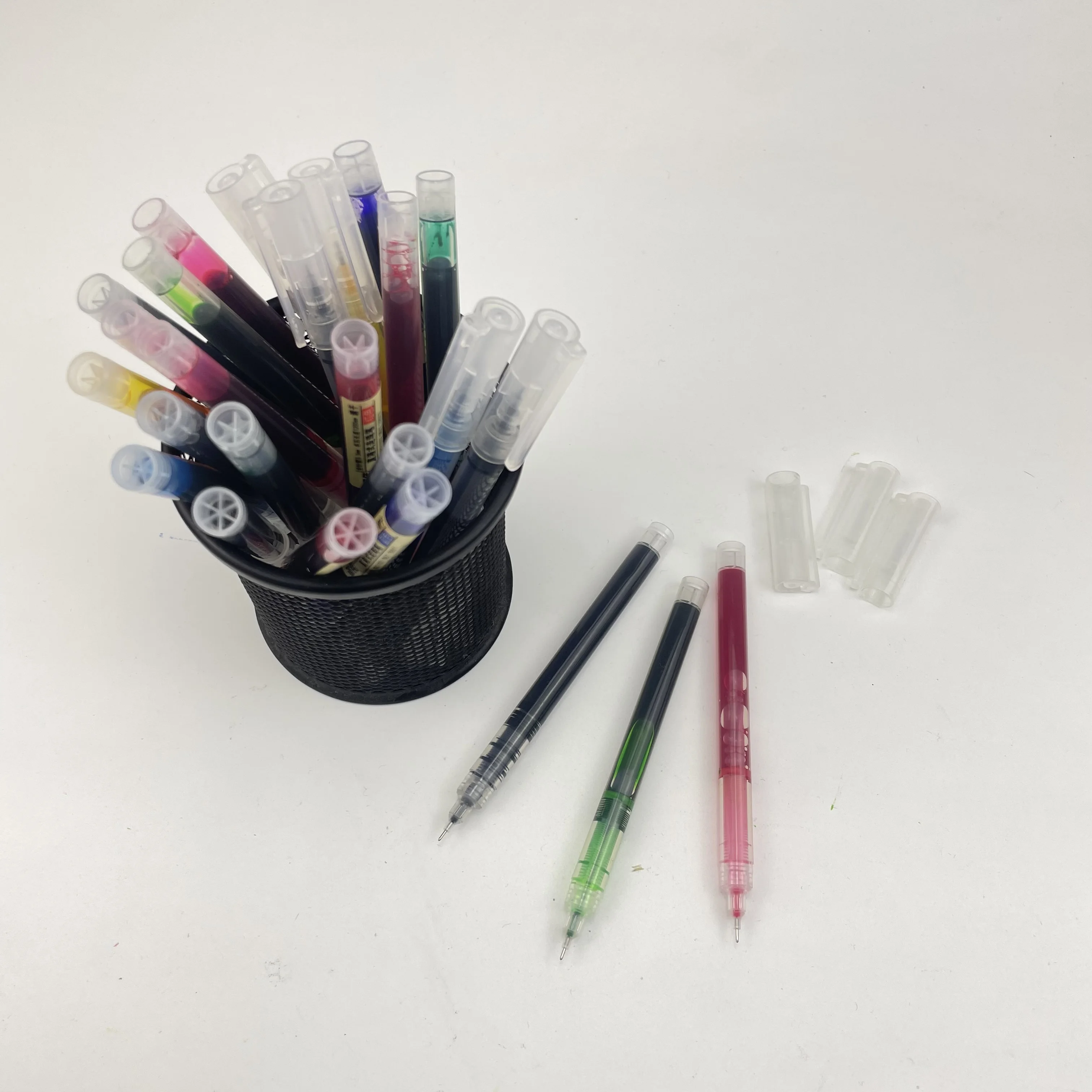 Black Blue Red Orange Green Purple Roller Gel Pen Wholesale Custom Cheap Roller Pen 0.5 mm