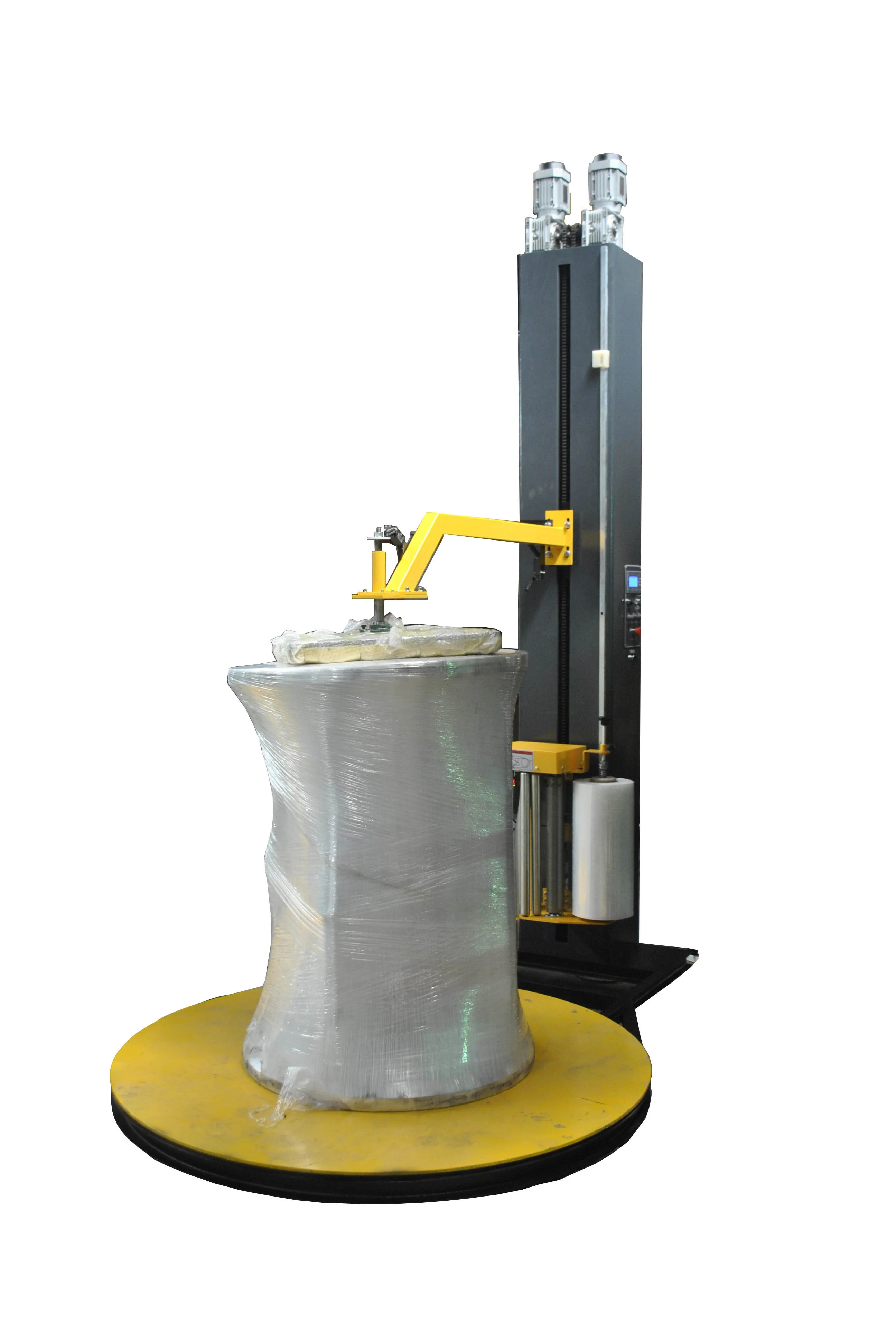 Automatic stretch wrapping pallet machine