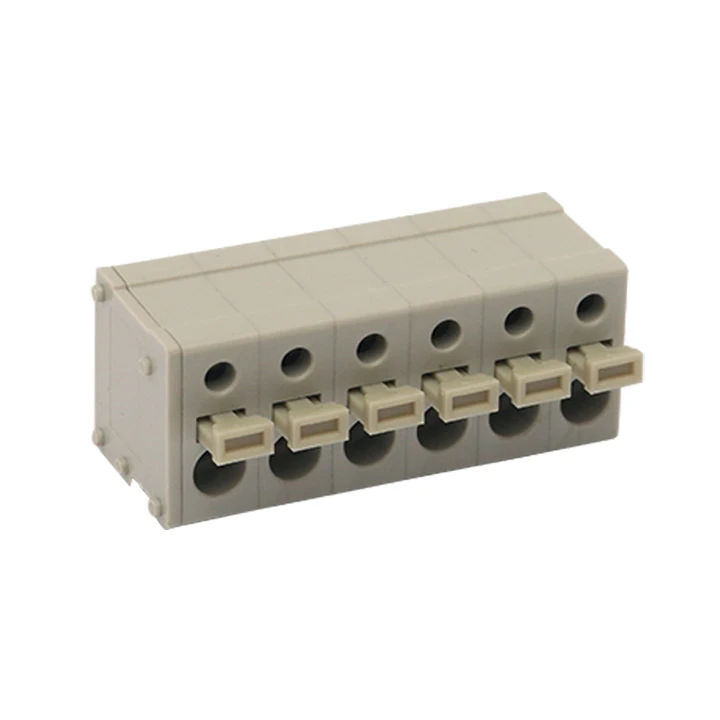 90 degree 5.0mm pitch PCB spring screwless terminal block