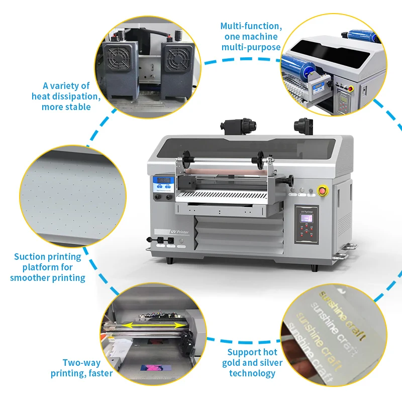 4060 uv dtf Printer Dual Nozzle xp600 Ideal for small business creative manufacturing machine Flat cup sleeve badge making press