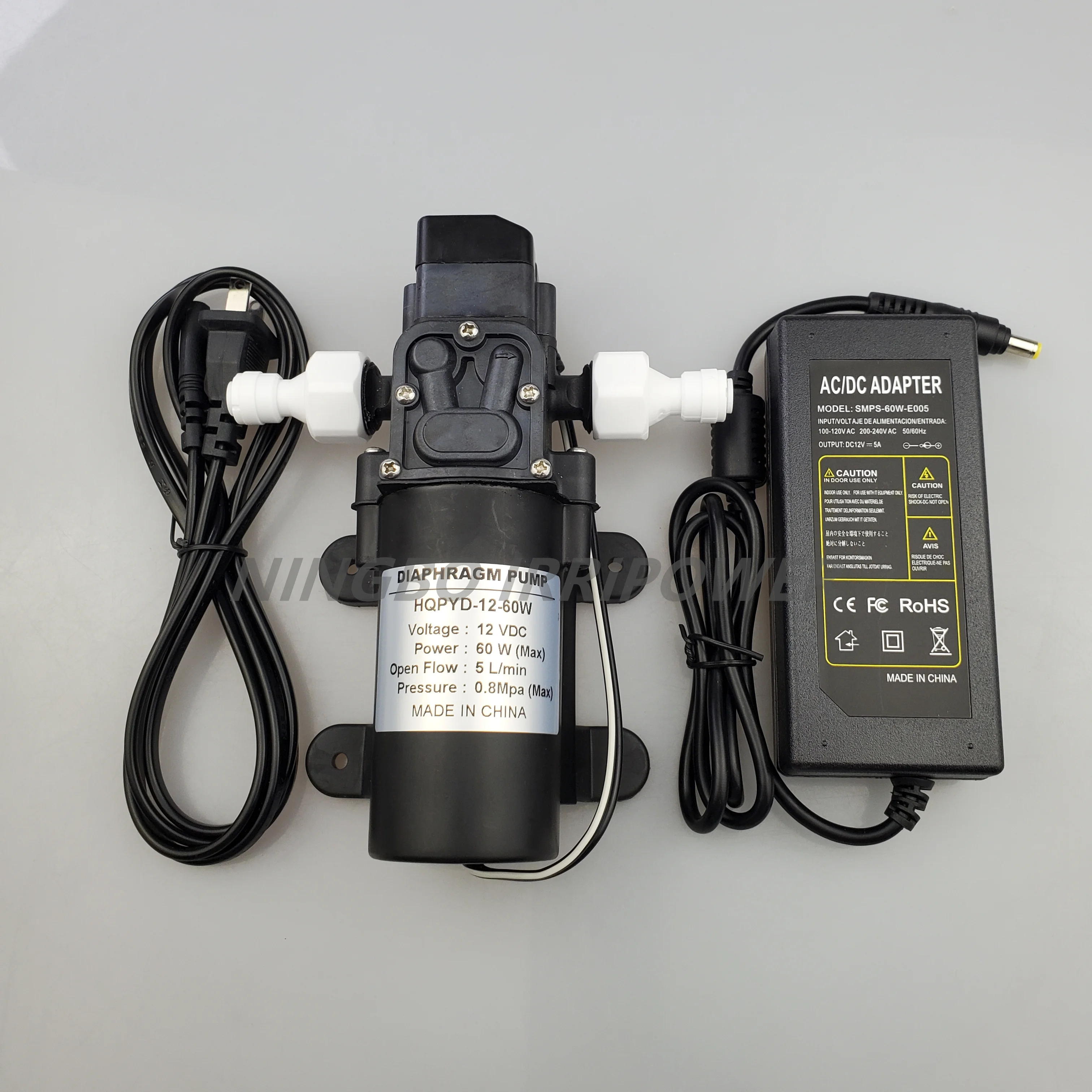 Mist cooling kit parts AC/DC 12V 5A adapter and 12V DC voltage 60W diaphragm pump