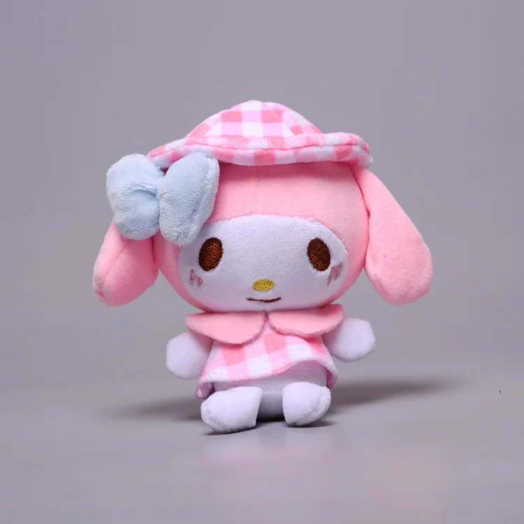 K1347 Pudding Dog WhiteLong Ear Dog Pink Cat Rabbit Plaid Cute Plush Stuffed Toy Doll Kawaii Fluffy Sofa Pillow