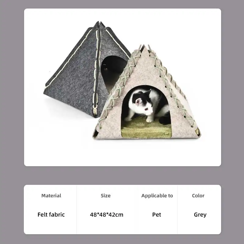 Foldable Wooden Premium Quality Plush Dog Pet Tent Bed Custom Logo Dog Cat Tent Beds