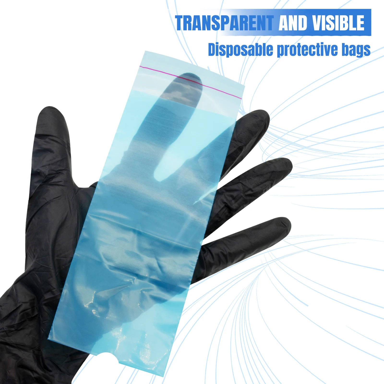 LOVBEAUTY 200pcs Wireless PMU Pen Machine Covers Self-adhesive Permanent Makeup Microneedling Tattoo Machine Pen Type Bag Sleeve